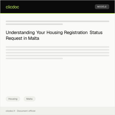 Document preview: Request for Housing Registration Status — Housing, Malta