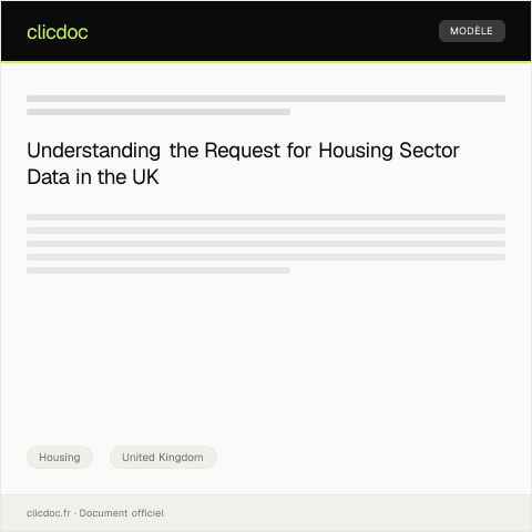 Document preview: Request for Housing Sector Data — Housing, United Kingdom