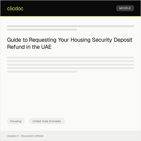 Document preview: Request for Housing Security Deposit Refund / طلب استرداد وديعة التأمين للسكن — Housing, United Arab Emirates