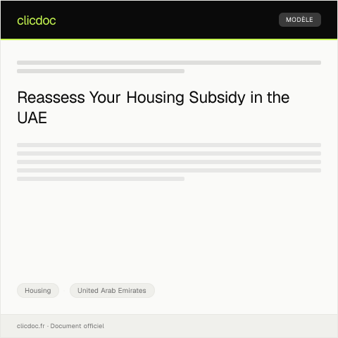 Document preview: Request for Housing Subsidy Reassessment / إعادة تقييم دعم السكن — Housing, United Arab Emirates