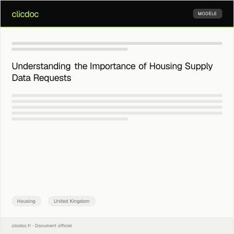 Document preview: Request for Housing Supply Data — Housing, United Kingdom
