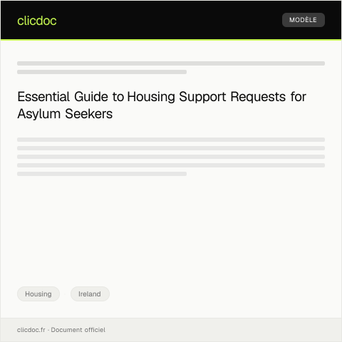 Document preview: Request for Housing Support for Asylum Seekers — Housing, Ireland