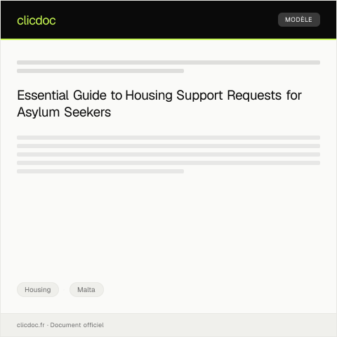 Document preview: Request for Housing Support for Asylum Seekers — Housing, Malta
