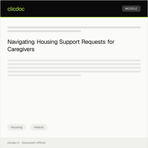 Document preview: Request for Housing Support for Carers — Housing, Ireland