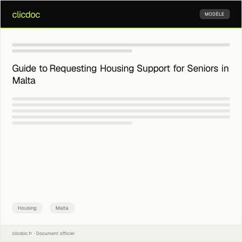 Document preview: Request for Housing Support for Elderly Residents — Housing, Malta