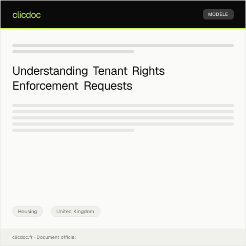 Document preview: Request for Housing Tenant Rights Enforcement — Housing, United Kingdom