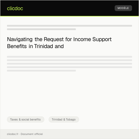 Document preview: Request for Income Support Benefits (Form ISB 2023) — Taxes & social benefits, Trinidad & Tobago