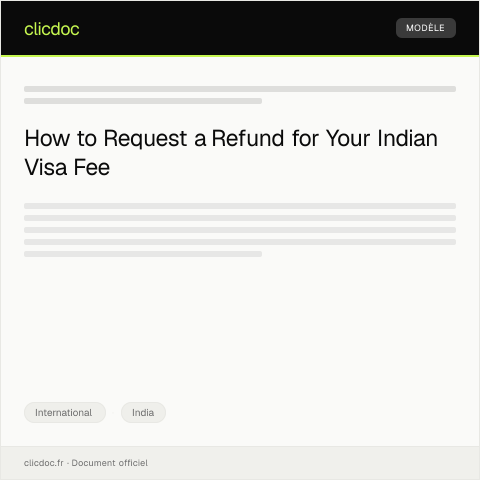 Document preview: Request for Indian Visa Fee Refund — International, India