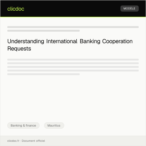 Document preview: Request for International Banking Cooperation — Banking & finance, Mauritius