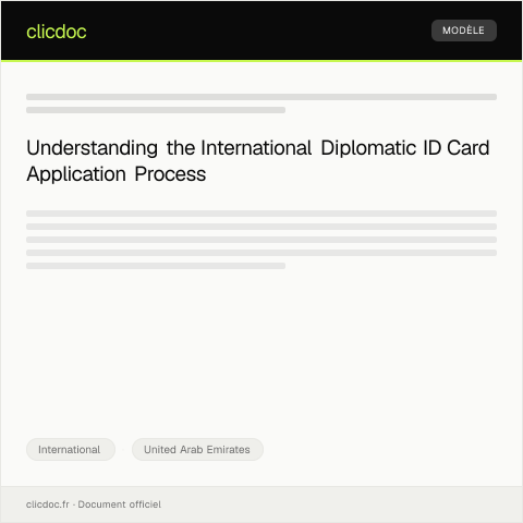 Document preview: Request for International Diplomatic Identification Card — International, United Arab Emirates