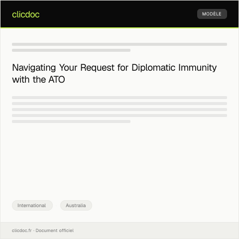 Document preview: Request for International Diplomatic Immunity — International, Australia