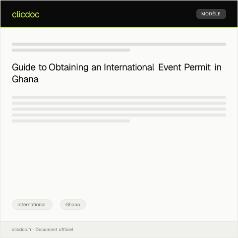 Document preview: Request for Ghana International Event Permit — International, Ghana