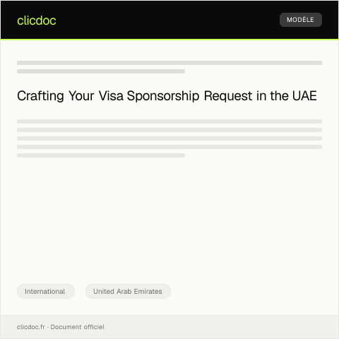 Document preview: Request for International Visa Sponsorship — International, United Arab Emirates