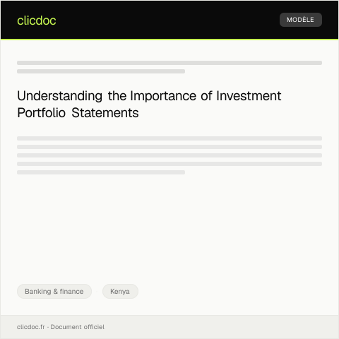 Document preview: Request for Investment Portfolio Statement (Form BK-INV049) — Banking & finance, Kenya