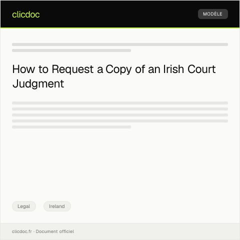 Document preview: Request for Irish Court Copy of Judgment — Legal, Ireland