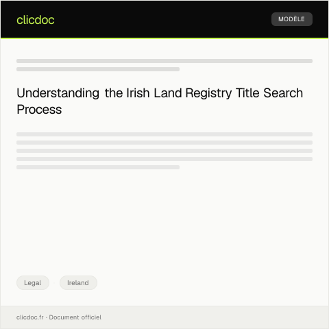 Document preview: Request for Irish Land Registry Title Search — Legal, Ireland
