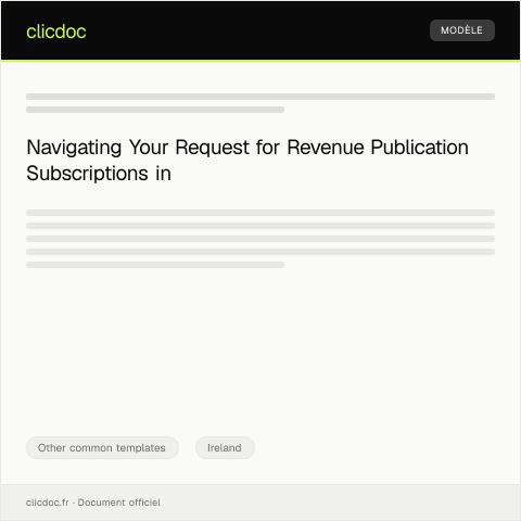 Document preview: Request for Irish Revenue Publication Subscriptions — Other common templates, Ireland
