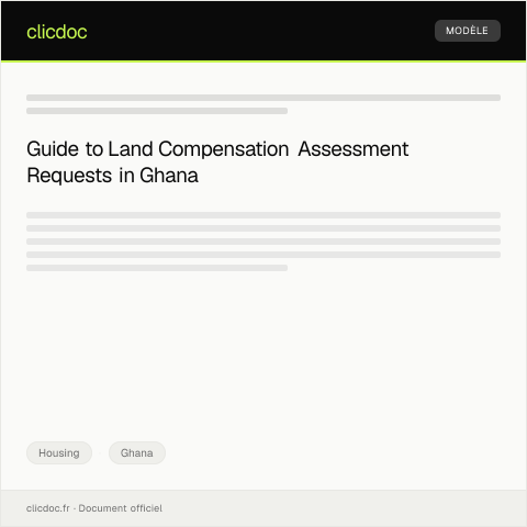 Document preview: Request for Land Compensation Assessment — Housing, Ghana