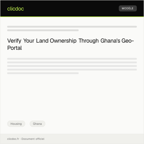 Document preview: Request for Verification of Land Ownership via Ghana Geo-Portal — Housing, Ghana