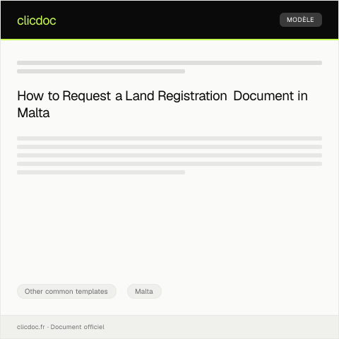 Document preview: Request for Land Registration Document / Talba Għall-Document ta' Reġistrazzjoni tal-Art — Other common templates, Malta