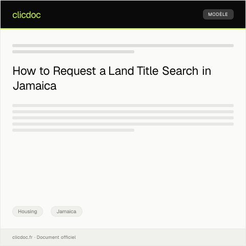Document preview: Requesting a Land Title Search from the Land Registry — Housing, Jamaica