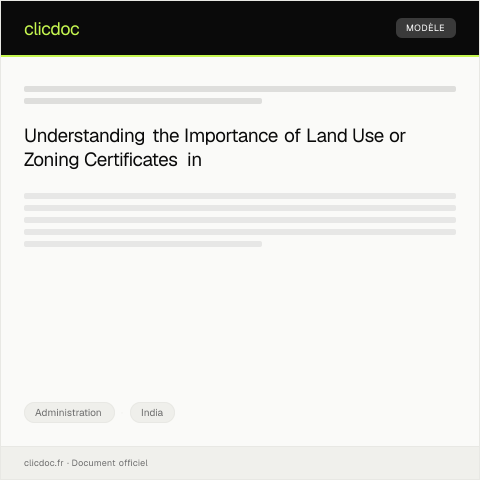 Document preview: Request for Land Use or Zoning Certificate — Administration, India