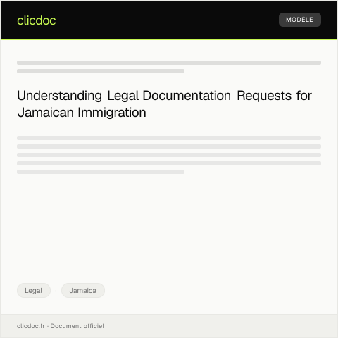 Document preview: Request for Legal Documentation for Immigration — Legal, Jamaica