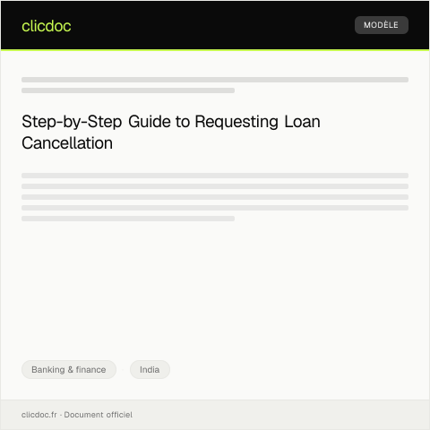 Document preview: Request for Loan Cancellation or Closure — Banking & finance, India