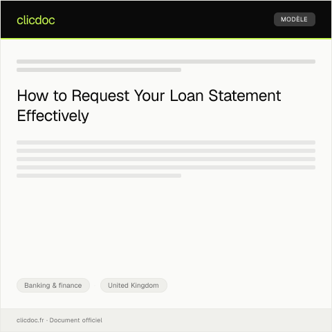 Document preview: Request for a Loan Statement — Banking & finance, United Kingdom