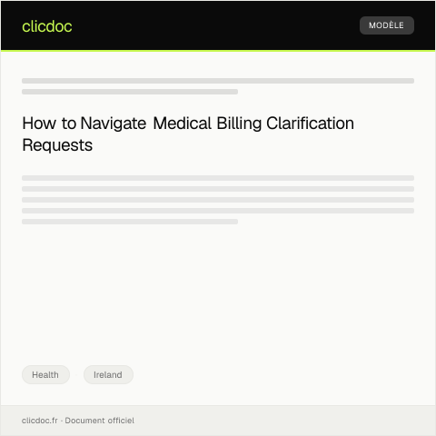 Document preview: Request for Medical Billing Clarification — Health, Ireland