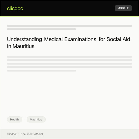 Document preview: Request for Medical Examination for Social Aid Eligibility — Health, Mauritius
