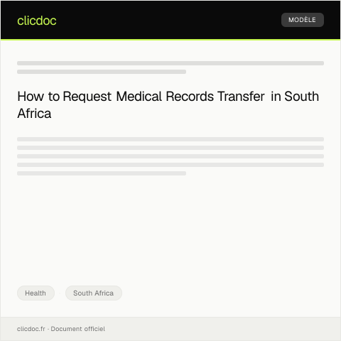 Document preview: Request for Medical Records Transfer to New Healthcare Provider — Health, South Africa