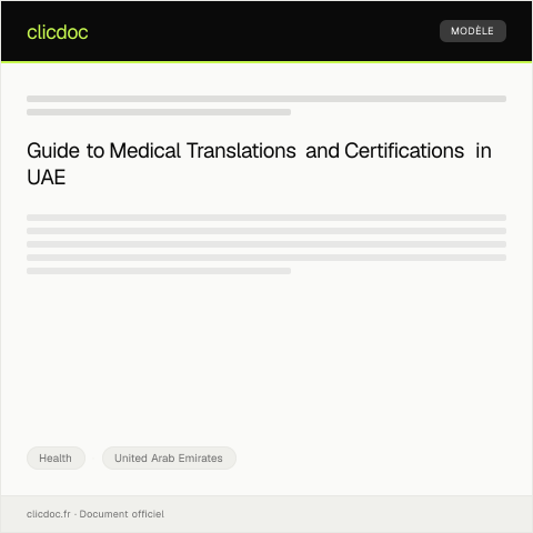 Document preview: Request for Medical Translations and Certifications — Health, United Arab Emirates
