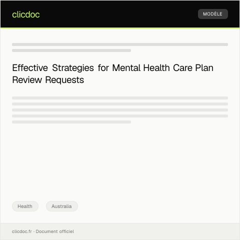 Document preview: Request for Mental Health Care Plan Review — Health, Australia