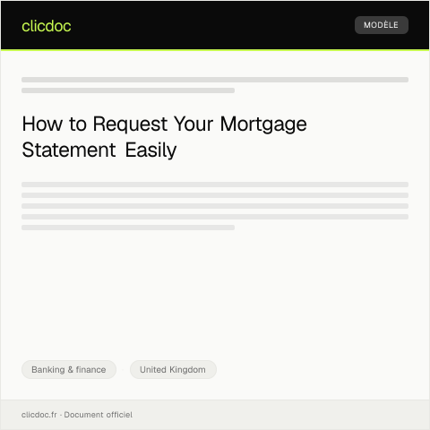 Document preview: Request for a Mortgage Statement — Banking & finance, United Kingdom