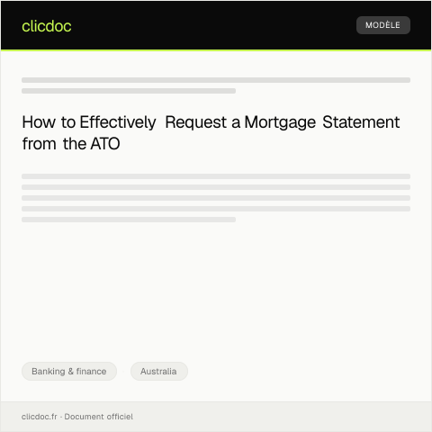 Document preview: Request for a Mortgage Statement — Banking & finance, Australia