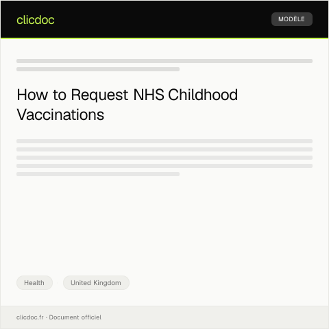 Document preview: Request for NHS Childhood Vaccinations — Health, United Kingdom