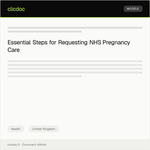 Document preview: Request for NHS Pregnancy and Maternity Care — Health, United Kingdom
