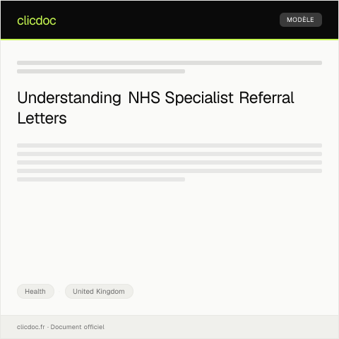 Document preview: Request for NHS Specialist Referral — Health, United Kingdom