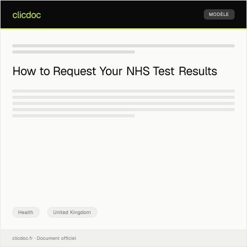 Document preview: Request for NHS Test Results — Health, United Kingdom