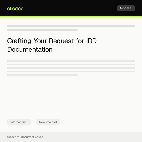 Document preview: Request for Official Documentation / Tono mō ngā Tuhinga Mana — International, New Zealand