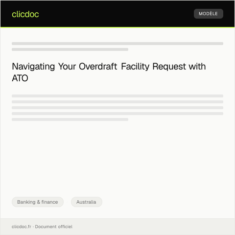Document preview: Request for Overdraft Facility — Banking & finance, Australia