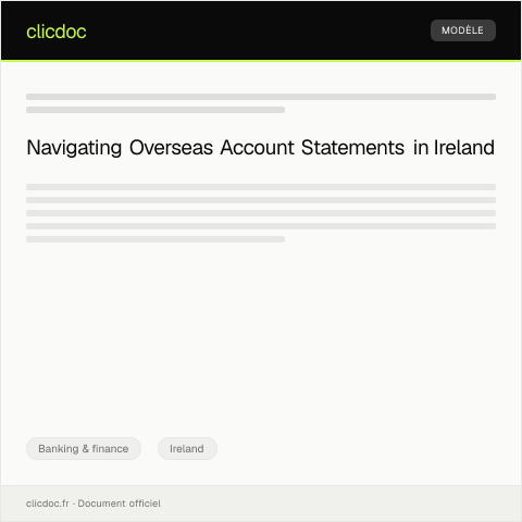 Document preview: Request for Overseas Account Statements — Banking & finance, Ireland