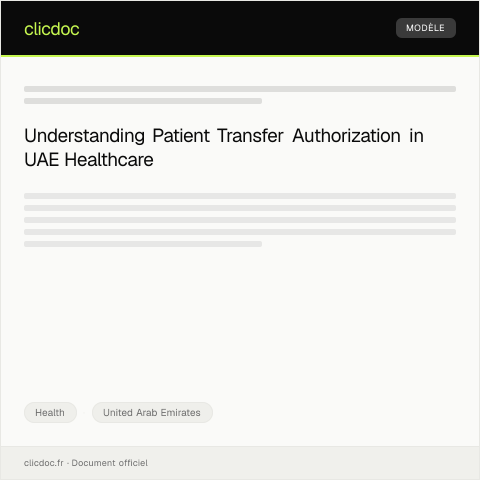 Document preview: Request for Patient Transfer Authorization — Health, United Arab Emirates