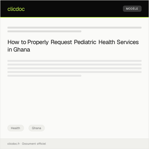 Document preview: Request for Pediatric Health Services — Health, Ghana