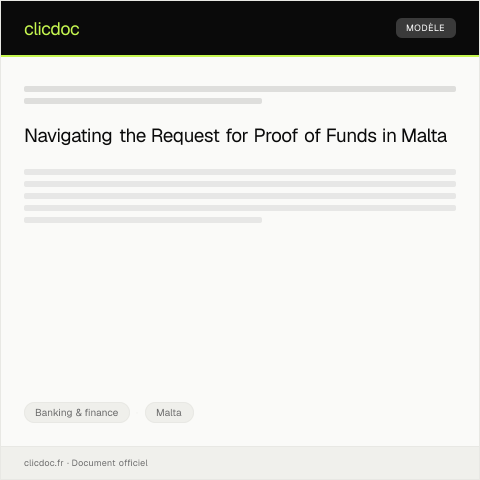 Document preview: Request for Proof of Funds — Banking & finance, Malta