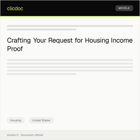 Document preview: Request for Proof of Income for Housing — Housing, United States