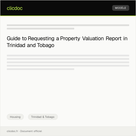 Document preview: Request for Property Valuation Report — Housing, Trinidad & Tobago