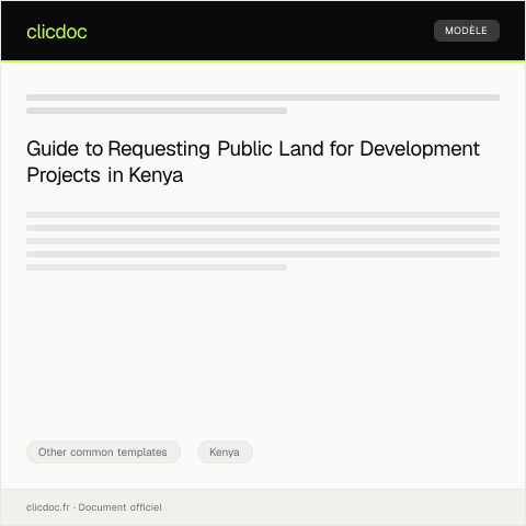 Document preview: Request for Public Land Allocation for Development Projects — Other common templates, Kenya