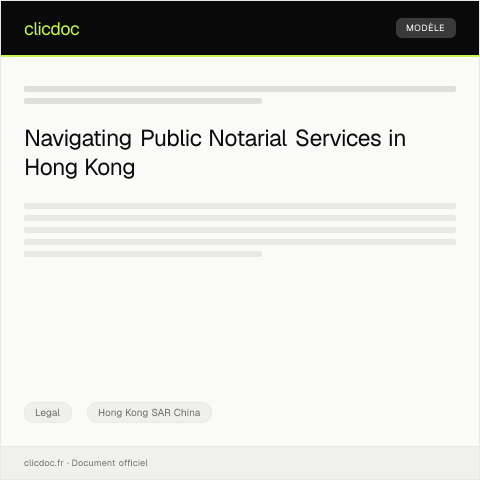 Document preview: Request for Public Notarial Services 公證服務申請 — Legal, Hong Kong SAR China